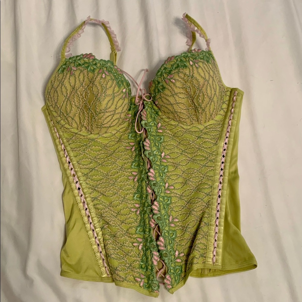 Lime green & pink bustier